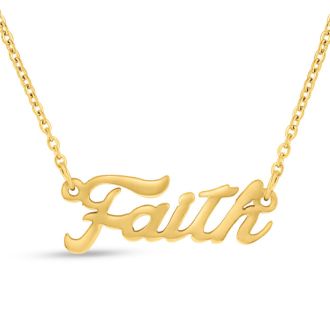 Faith Nameplate Necklace In Gold