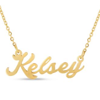 Kelsey Nameplate Necklace In Gold