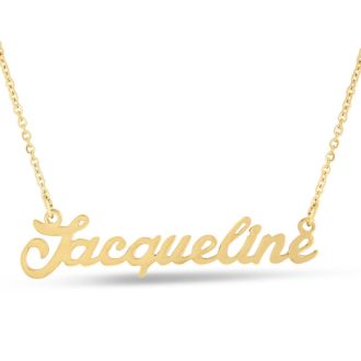 Jacqueline Nameplate Necklace In Gold