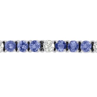 16 Carat Tanzanite and Diamond Bracelet In 14 Karat White Gold
