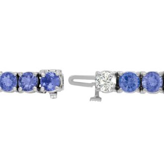 16 Carat Tanzanite and Diamond Bracelet In 14 Karat White Gold