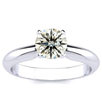 1 Carat Diamond Solitaire Engagement Ring In 14K White Gold