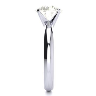 Round Engagement Rings, 2 Carat Diamond Solitaire Engagement Ring Crafted In 14K White Gold