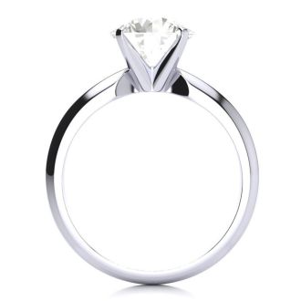 Round Engagement Rings, 2 Carat Diamond Solitaire Engagement Ring Crafted In 14K White Gold