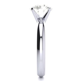 Round Engagement Rings, 2 Carat Diamond Solitaire Engagement Ring Crafted In 14K White Gold