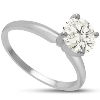 2 Carat Diamond Solitaire Engagement Ring In 14K White Gold