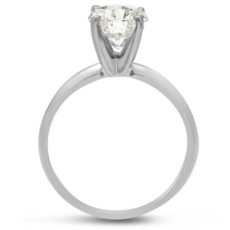 2 Carat Diamond Solitaire Engagement Ring In 14K White Gold
