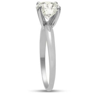 2 Carat Diamond Solitaire Engagement Ring In 14K White Gold