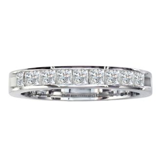 1ct Princess Diamond Channel Set Band, 14k White Gold, ONLY A FEW RINGS LEFT