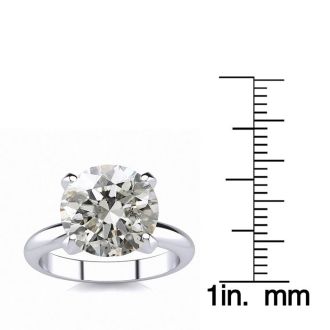 4.23 Carat Round Cut Diamond Solitaire Engagement Ring In Platinum