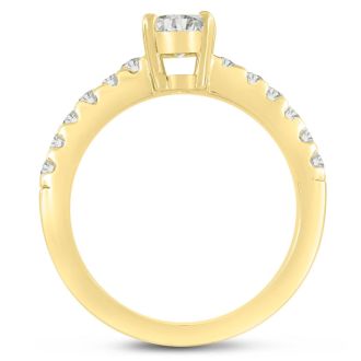 1 1/3ct Oval Diamond Engagement Ring Crafted in 14 Karat Yellow Gold