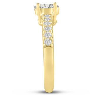 1 1/3ct Oval Diamond Engagement Ring Crafted in 14 Karat Yellow Gold