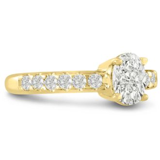 1 1/3ct Oval Diamond Engagement Ring Crafted in 14 Karat Yellow Gold