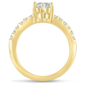 1 1/3ct Heart Shaped Diamond Engagement Ring Crafted in 14 Karat Yellow Gold
