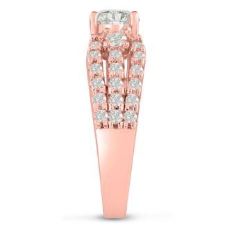 1 1/5ct Round Brilliant Diamond Engagement Ring Crafted in 14 Karat Rose Gold