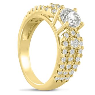 1 1/5ct Round Brilliant Diamond Engagement Ring Crafted in 14 Karat Yellow Gold