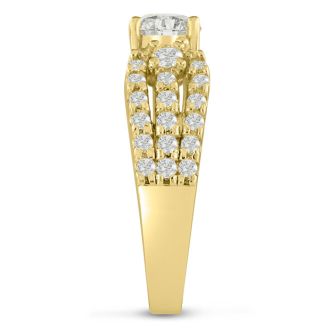 1 1/5ct Round Brilliant Diamond Engagement Ring Crafted in 14 Karat Yellow Gold