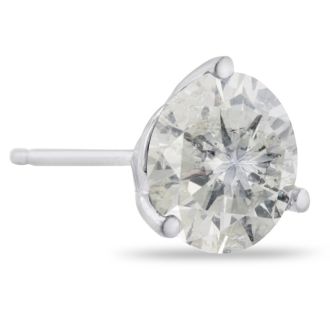 2 Carat Round Shape Diamond Martini Stud Earrings In 14 Karat White Gold