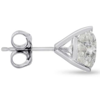 2 Carat Round Shape Diamond Martini Stud Earrings In 14 Karat White Gold