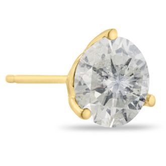 2 Carat Round Shape Diamond Martini Stud Earrings In 14 Karat Yellow Gold