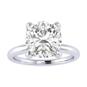 3 Carat Cushion Diamond Engagement Ring In 14K White Gold