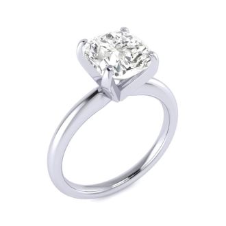 3 Carat Cushion Diamond Engagement Ring In 14K White Gold