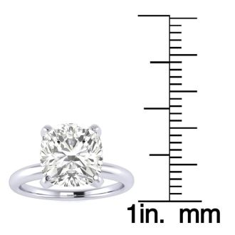 3 Carat Cushion Diamond Engagement Ring In 14K White Gold