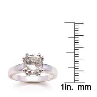 3 Carat Cushion Diamond Engagement Ring In 14K White Gold