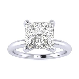2 Carat Princess Cut Diamond Solitaire Engagement Ring In 14K White Gold
