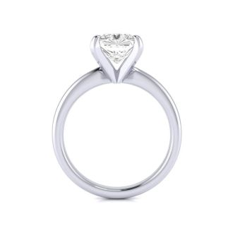 2 Carat Princess Cut Diamond Solitaire Engagement Ring In 14K White Gold