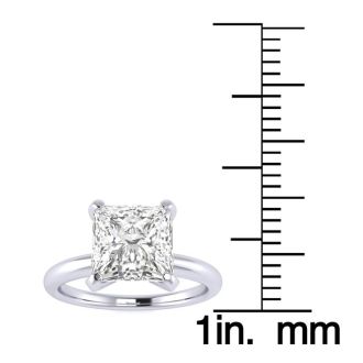 2 Carat Princess Cut Diamond Solitaire Engagement Ring In 14K White Gold