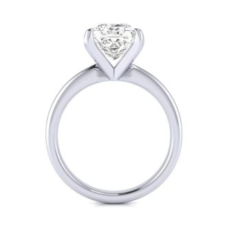 2 1/2 Carat Princess Cut Diamond Solitaire Engagement Ring In 14K White Gold