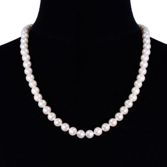 24 inch 10mm AA Pearl Necklace With 14K Yellow Gold Clasp