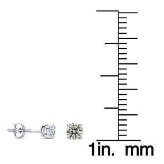 1/4 Carat Natural Diamond Stud Earrings In 14 Karat White Gold