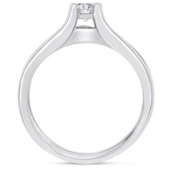 1/2 Carat Princess And Round Diamond Bridal Set In 14 Karat White Gold