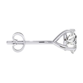 1/2 Carat Round Diamond Martini Stud Earrings In 14 Karat White Gold