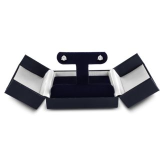 1/2 Carat Round Diamond Martini Stud Earrings In 14 Karat White Gold