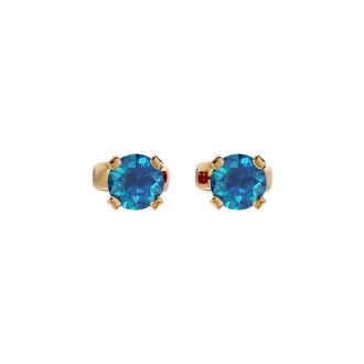1/4 Carat Blue Diamond Stud Earrings In Yellow Gold