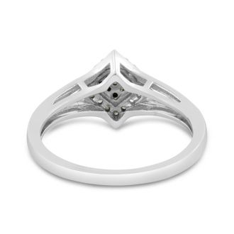 1/5ct Black and White Princess Diamond Ring