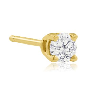 1/4 Carat Diamond Stud Earrings In Yellow Gold