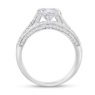 Estate Jewelry 1 3/4 Carat Created Diamond Bridal Set In Sterling Silver, Size 7