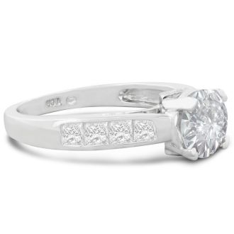 2 Carat Fine Diamond Engagement Ring In 14 Karat White Gold