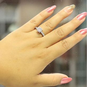 3 Carat Fine Diamond Engagement Ring In 14 Karat White Gold