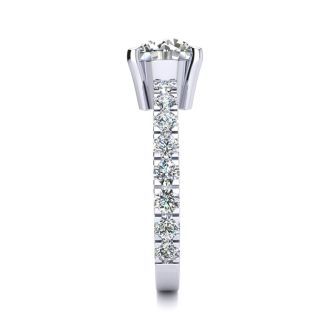 3 Carat Fine Diamond Engagement Ring In 14 Karat White Gold | SuperJeweler
