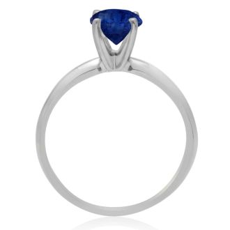 1 Carat Sapphire Solitaire Engagement Ring In 14 Karat White Gold