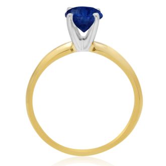 1 Carat Sapphire Solitaire Engagement Ring In 14 Karat Yellow Gold