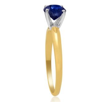 1 Carat Sapphire Solitaire Engagement Ring In 14 Karat Yellow Gold