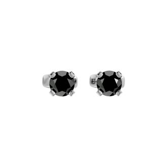 1/4ct Black Diamond Stud Earrings In White Gold