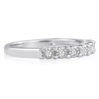 1/10 Carat Diamond Band With U Prongs in Sterling Silver