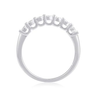 1/10 Carat Diamond Band With U Prongs in Sterling Silver